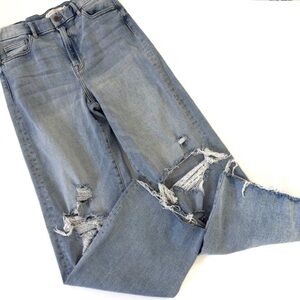 Hidden Jeans Buckle BKE Womens 30 Logan Dad Distressed Raw Hem Stretch
